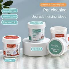 Pet Cleaning Wipes 150 Sheets  Eye Ear Damp Cloth